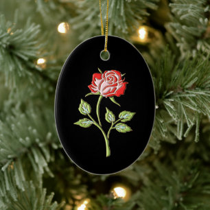 Einfache farbige Rose Keramik Ornament