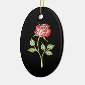 Einfache farbige Rose Keramik Ornament (Links)