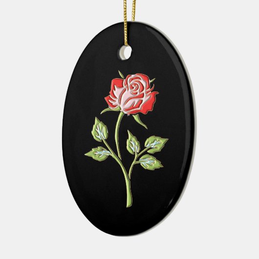 Einfache farbige Rose Keramik Ornament (Links)