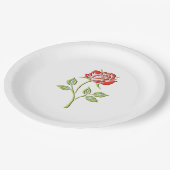 Einfache farbige Rose Pappteller (Schrägansicht)