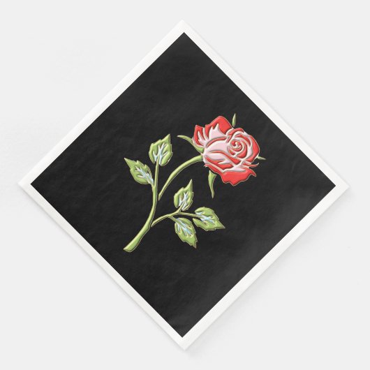 Einfache farbige Rose Serviette (Ecke)