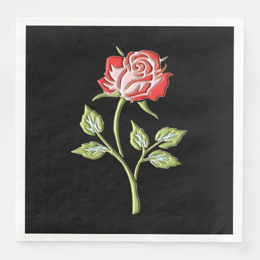 Einfache farbige Rose Serviette (Vorderseite)