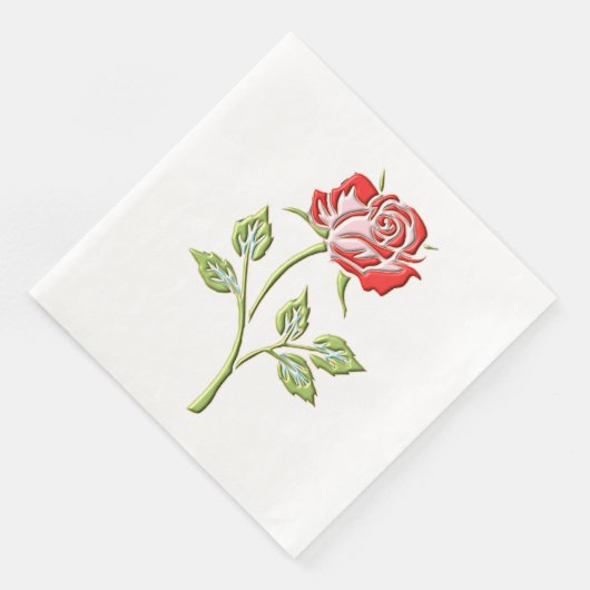 Einfache farbige Rose Serviette (Ecke)