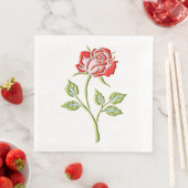 Einfache farbige Rose Serviette (Beispiel)