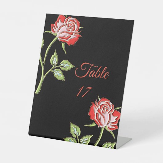 Einfache farbige Rose Sockelschild (Vorderseite)