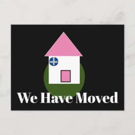 Einfache Farbige Schwarze Ankündigung neuer Zuhaus Postkarte
