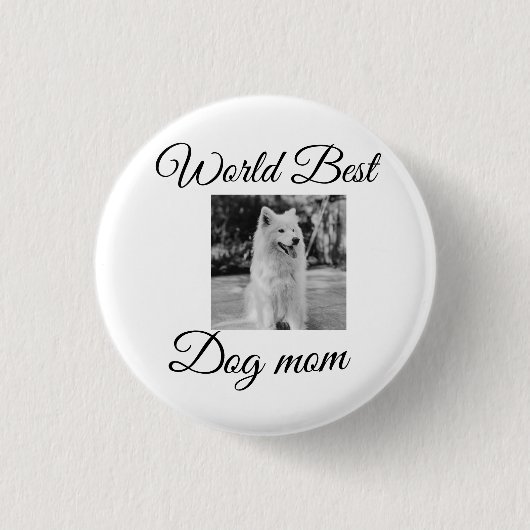 Einfache farbige Tiere geben Foto Hund Mama-Gesche Button (Vorderseite)