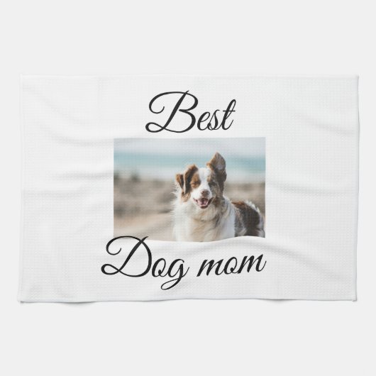 Einfache farbige Tiere geben Foto Hund Mama-Gesche Geschirrtuch (Horizontal)