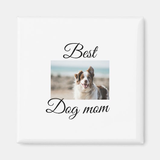 Einfache farbige Tiere geben Foto Hund Mama-Gesche Magnet (Vorne)