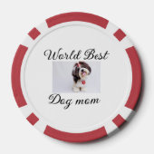 Einfache farbige Tiere geben Foto Hund Mama-Gesche Pokerchips (Rückseite)