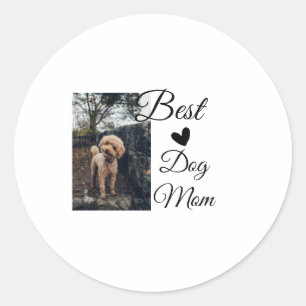 Einfache farbige Tiere geben Foto Hund Mama-Gesche Runder Aufkleber