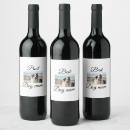 Einfache farbige Tiere geben Foto Hund Mama-Gesche Weinetikett