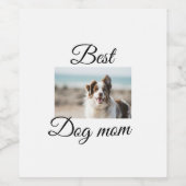 Einfache farbige Tiere geben Foto Hund Mama-Gesche Weinetikett (Einzelnes Label)