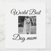 Einfache farbige Tiere geben Foto Hund Mama-Gesche Weinetikett (Einzelnes Label)