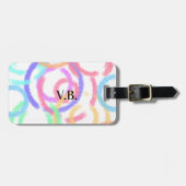 Einfache farbige Wasserfarbenkreis handgefertigt Gepäckanhänger (Vorderseite horizontal)