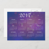 Einfache Farbigkeit 2017 Neujahrskalender Feiertagspostkarte (Vorne/Hinten)