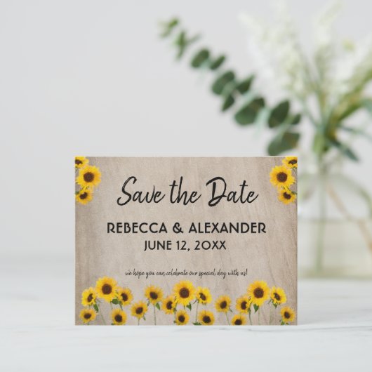 Einfache Farbsonne Save the Date Postkarte (Stehend Vorderseite)