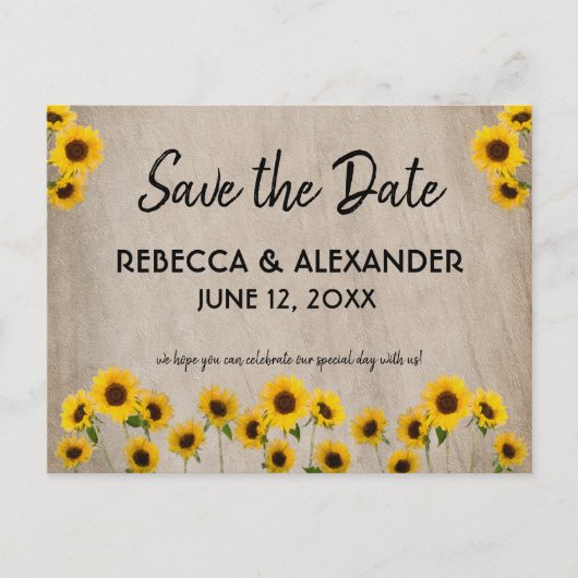 Einfache Farbsonne Save the Date Postkarte (Vorderseite)