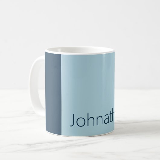 Einfache Farbtöne für blaue vertikale Streifen Kaffeetasse (Vorderseite Links)