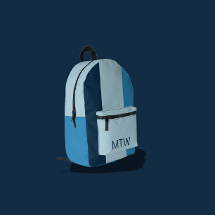 Einfache Farbtöne für die blaue vertikale Streifen Bedruckter Rucksack
