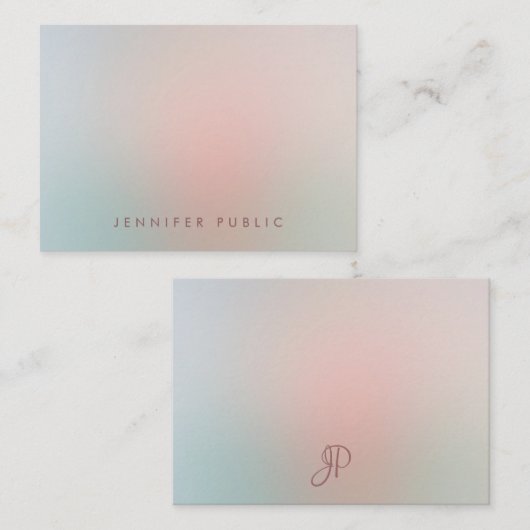 Einfache Farbvorlage für die Kalligraphie Monogram Mitteilungskarte (Vorne/Hinten)