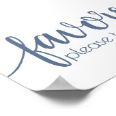 Einfache Favoriten | Dusty Blue Wedding Party Poster (Ecke)