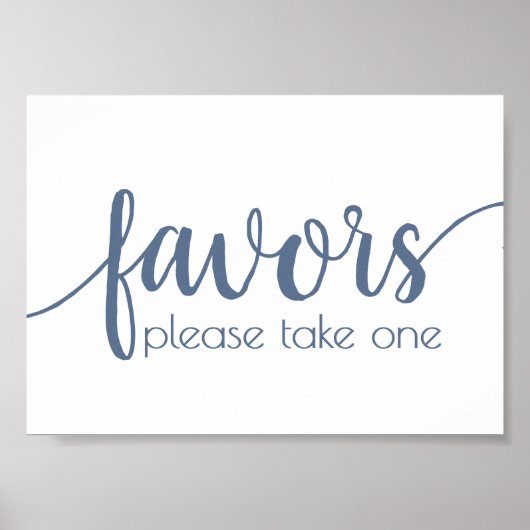 Einfache Favoriten | Dusty Blue Wedding Party Poster (Vorne)