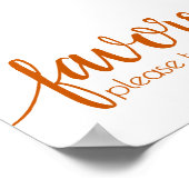 Einfache Favoriten | Fall Orange Hochzeitsfeier Poster (Ecke)