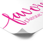 Einfache Favoriten | Hot Pink Wedding Party Poster (Ecke)