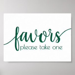 Einfache Favoriten Hunter Green Wedding Party Poster