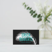 Einfache Feder-moderner Make-upkünstler u. Visitenkarte (Stehend Vorderseite)