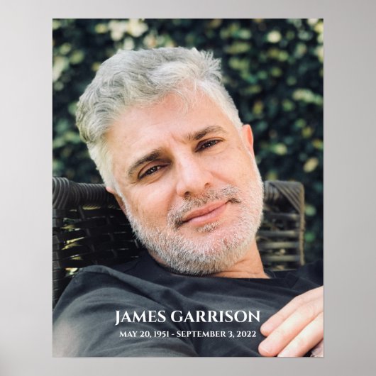 Einfache Feier des Lebens mit Foto Keepake Poster (Vorne)