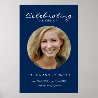 Einfache Feier des Life Foto Memorial Blue Poster