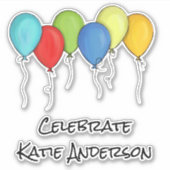 Einfache Feier Niedlicher Ballonschlag Aufkleber (Vorderseite)