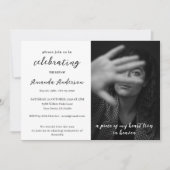 Einfache Feier zum Foto der Gedenkfeier Einladung (Vorderseite)