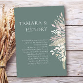 Einfache feierliche grüne Botanische Hochzeit Einladung