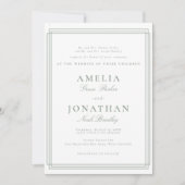 Einfache feierliche klassische Hochzeit Einladung (Vorderseite)