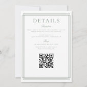 Einfache feierliche klassische Hochzeit Einladung (Rückseite)