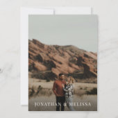 Einfache feierliche Schwarze Typografie-Foto Hochz Einladung (Rückseite)