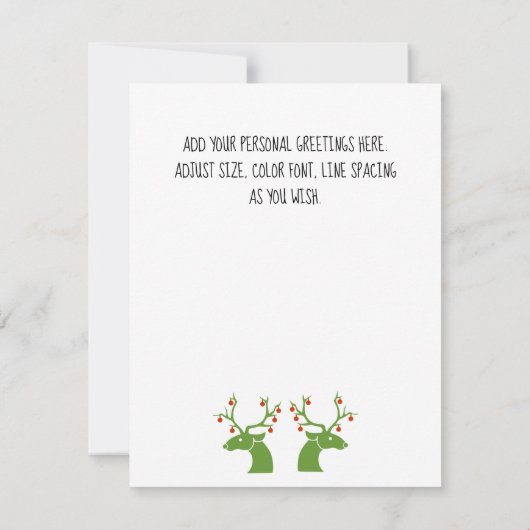 Einfache, feine Grafikstil Weihnachtskarte (Rückseite)