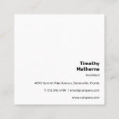 Einfache, feine Orange Moderne Dynamik Quadratische Visitenkarte (Rückseite)