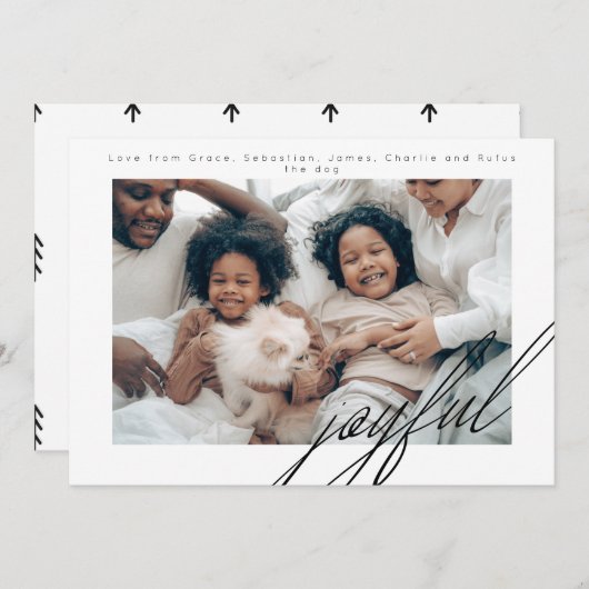 Einfache Ferien Freude Foto Personalisiert Feiertagskarte (Vorne/Hinten)