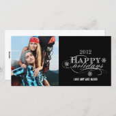 EINFACHE FERIENAUFENTHALTE MIT FOTOKARTEN SCHWARZ FEIERTAGSKARTE (Vorne/Hinten)