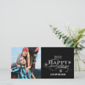 EINFACHE FERIENAUFENTHALTE MIT FOTOKARTEN SCHWARZ FEIERTAGSKARTE (Stehend Vorderseite)