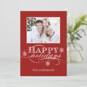 EINFACHE FERIENKARTE ROT FEIERTAGSKARTE (Stehend Vorderseite)