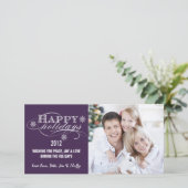 EINFACHE FERIENKARTEN LILA FEIERTAGSKARTE (Stehend Vorderseite)