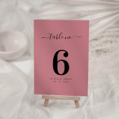 Einfache feste Farbe Dusty Rose Hochzeitstisch Num Tischnummer