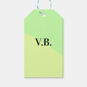 Einfache feste Farbe Name Text Monogramm gelb g Geschenkanhänger