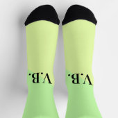 Einfache feste Farbe Name Text Monogramm gelb g Socken (Oben)