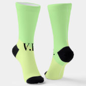 Einfache feste Farbe Name Text Monogramm gelb g Socken (Gewinkelt)